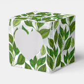 Naadloos patroon met groene theelbladeren bedankdoosjes (Voorkant Zijde)