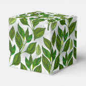 Naadloos patroon met groene theelbladeren bedankdoosjes (Achterkant)