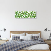Naadloos patroon met groene theelbladeren canvas afdruk (Insitu (Slaapkamer))