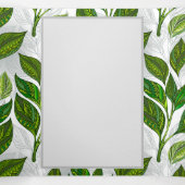 Naadloos patroon met groene theelbladeren drieluik aankondiging (Binnenkant midden)