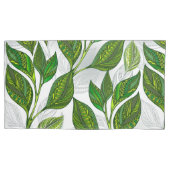 Naadloos patroon met groene theelbladeren kussensloop (Voorkant)