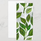 Naadloos patroon met groene theelbladeren menu (Voorkant / Achterkant)