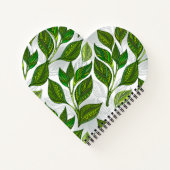 Naadloos patroon met groene theelbladeren notitieboek (Achterkant)