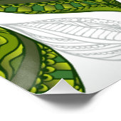 Naadloos patroon met groene theelbladeren perfect poster (Hoek)