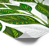 Naadloos patroon met groene theelbladeren poster (Hoek)