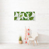 Naadloos patroon met groene theelbladeren spandoek (Insitu)