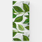 Naadloos patroon met groene theelbladeren spandoek (Verticaal)