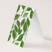 Naadloos patroon met groene theelbladeren visitekaartjes (Voorkant)