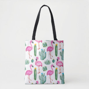 Naadloos patroon met groene waterverf cactus, zoal draagtas