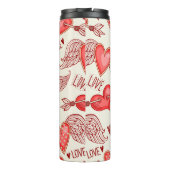 Naadloos patroon met hart. Happy Valentijnse's Da Thermosbeker (Achterkant)