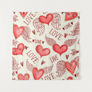 Naadloos patroon met hart. Happy Valentijnse's Da Wandkleed