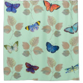 Naadloos patroon met heldere vlinders en vertakt douchegordijn (Voorkant)