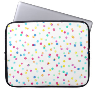 Naadloos patroon met heldere waterverf stippen laptop sleeve