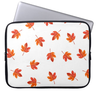 Naadloos patroon met herfstbladeren. Waterverf ha Laptop Sleeve