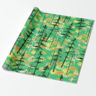 Naadloos patroon met herfstbos cadeaupapier