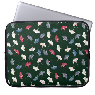 , naadloos patroon met inkgobladeren laptop sleeve