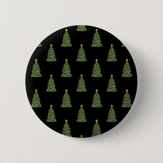 Naadloos patroon met kerstbomen ronde button 5,7 cm (Voorkant)