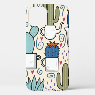 Naadloos patroon met lama, met de hand getekende c iPhone 12 hoesje