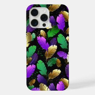 Naadloos patroon met Mardi Gras-veren iPhone 15 Pro Max Hoesje