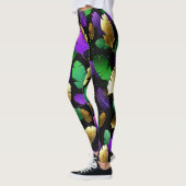 Naadloos patroon met Mardi Gras-veren Leggings (Links)