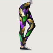 Naadloos patroon met Mardi Gras-veren Leggings (Rechts)