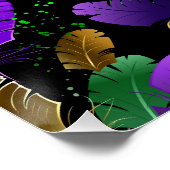 Naadloos patroon met Mardi Gras-veren Perfect Poster (Hoek)