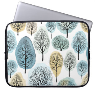 Naadloos patroon met met de hand getrokken bomen e laptop sleeve