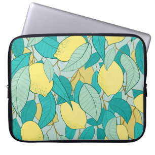 naadloos patroon met met de hand getrokken tuin vo laptop sleeve