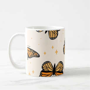 Naadloos patroon met monboogvlinders. Contemp Koffiemok
