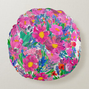 Naadloos patroon met mooie bloemen. Watercolo Rond Kussen