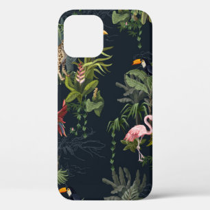 Naadloos patroon met oerwouden, bloemen en bloemen iPhone 12 hoesje