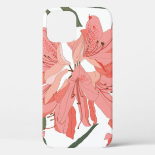 Naadloos patroon met Oleander-bloem. Floral comp iPhone 12 Hoesje