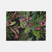 Naadloos patroon met orchideeën en protea bloemen. fleece deken (Voorkant (Horizontaal))