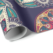 Naadloos patroon met ornamentaal floreel etnisch m cadeaupapier (Rol Hoek)