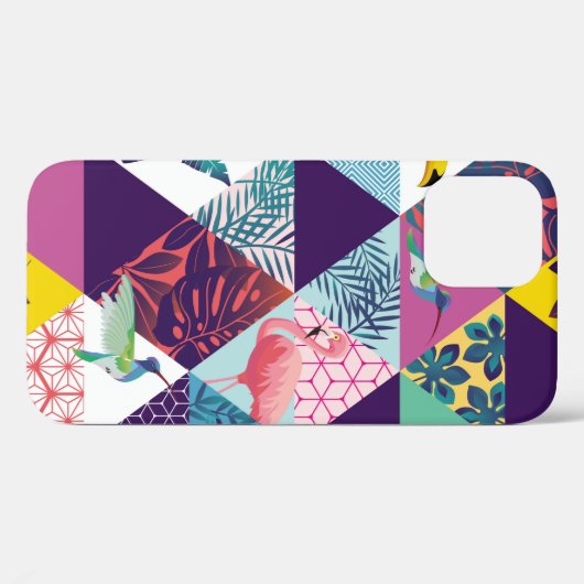 naadloos patroon met papegaai, Toucans, Hummingbir Case-Mate iPhone Case (Achterkant (horizontaal))