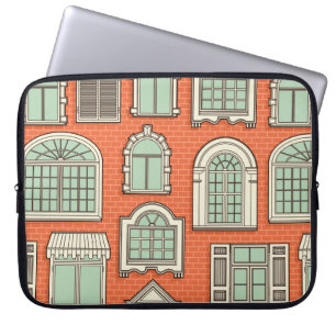 Naadloos patroon met ramen. laptop sleeve