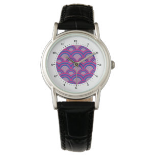 Naadloos patroon met regenbogen die polshorloge be horloge