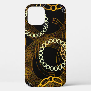 Naadloos patroon met riemen, griekse meanders kett iPhone 12 hoesje