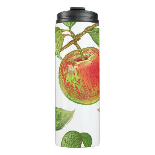 Naadloos patroon met rode appels. Realistisch vint Thermosbeker