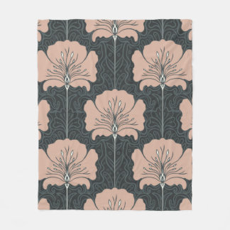  naadloos patroon met roze bloemen. Art. Fleece Deken