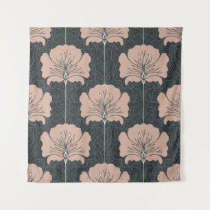 naadloos patroon met roze bloemen. Art. Wandkleed