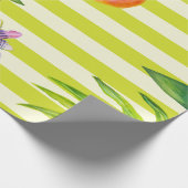 naadloos patroon met roze flamingo en exotische tr cadeaupapier (Hoek)