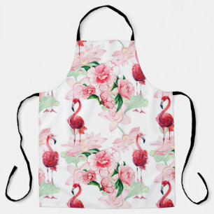 Naadloos patroon met roze flamingo schort