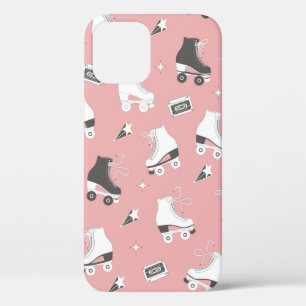 naadloos patroon met schaatsen voor rollen en cass iPhone 12 hoesje