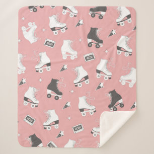 naadloos patroon met schaatsen voor rollen en cass sherpa deken