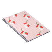 Naadloos patroon met schattige aardbeienmelk van c notitieboek (Rechterzijde)