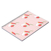 Naadloos patroon met schattige aardbeienmelk van c notitieboek (Linkerzijde)