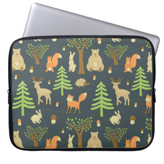 naadloos patroon met schattige afbeeldingen beer, laptop sleeve