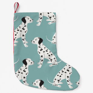 Naadloos patroon met schattige dalmatiaan kleine kerstsok