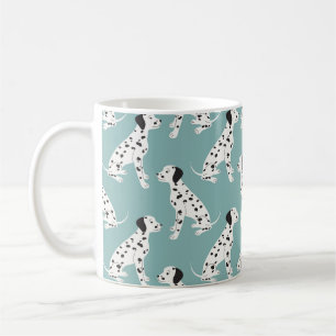 Naadloos patroon met schattige dalmatiaan koffiemok
